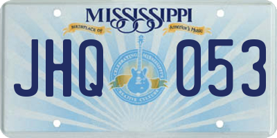 MS license plate JHQ053