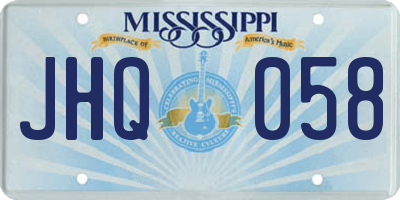 MS license plate JHQ058