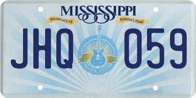 MS license plate JHQ059