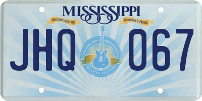 MS license plate JHQ067
