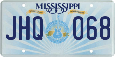 MS license plate JHQ068