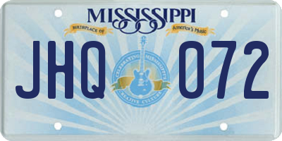 MS license plate JHQ072