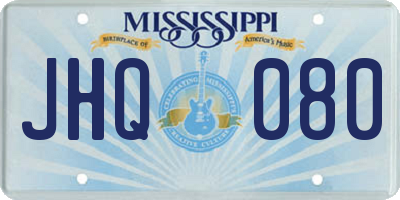 MS license plate JHQ080