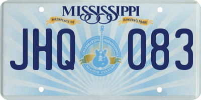 MS license plate JHQ083