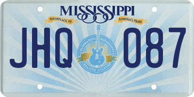 MS license plate JHQ087