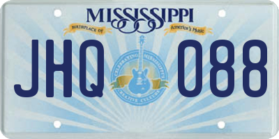MS license plate JHQ088