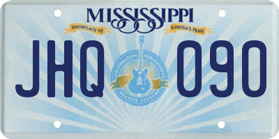 MS license plate JHQ090