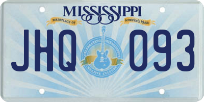 MS license plate JHQ093