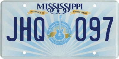 MS license plate JHQ097