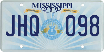 MS license plate JHQ098