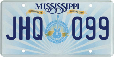 MS license plate JHQ099