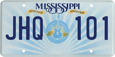 MS license plate JHQ101
