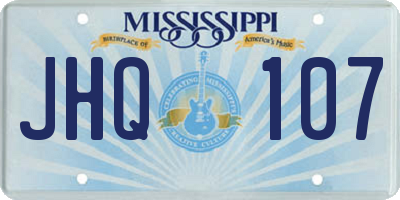 MS license plate JHQ107