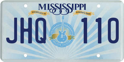 MS license plate JHQ110