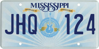 MS license plate JHQ124