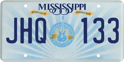 MS license plate JHQ133