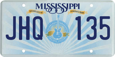MS license plate JHQ135