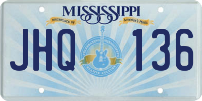 MS license plate JHQ136