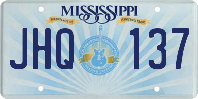 MS license plate JHQ137