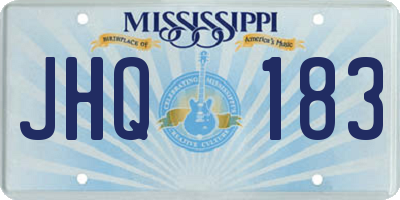 MS license plate JHQ183