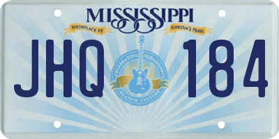 MS license plate JHQ184