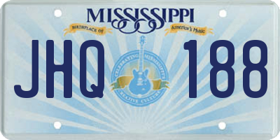 MS license plate JHQ188
