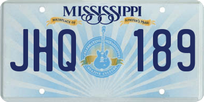 MS license plate JHQ189