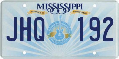 MS license plate JHQ192