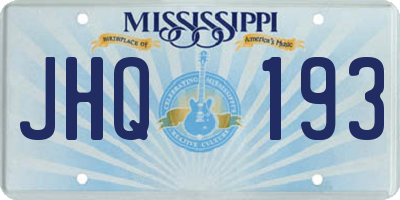 MS license plate JHQ193