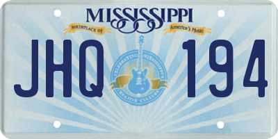 MS license plate JHQ194