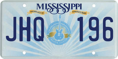 MS license plate JHQ196