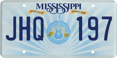 MS license plate JHQ197