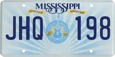 MS license plate JHQ198