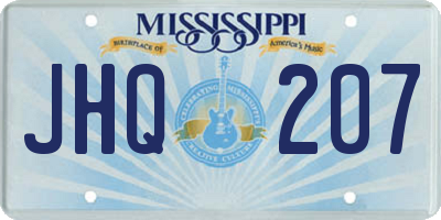 MS license plate JHQ207