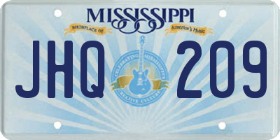 MS license plate JHQ209