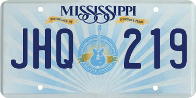 MS license plate JHQ219