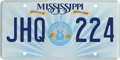 MS license plate JHQ224
