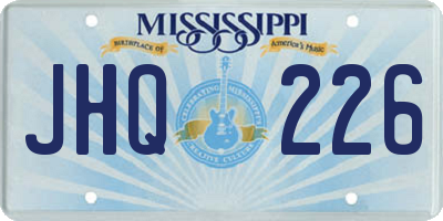 MS license plate JHQ226