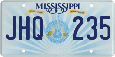 MS license plate JHQ235