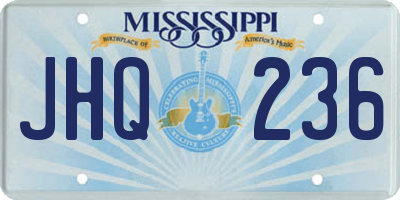 MS license plate JHQ236