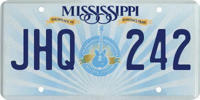 MS license plate JHQ242