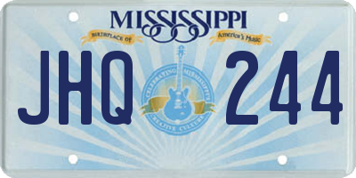 MS license plate JHQ244