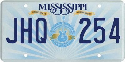 MS license plate JHQ254