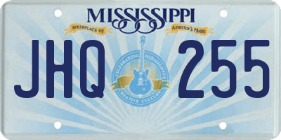 MS license plate JHQ255