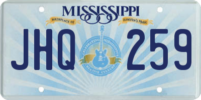 MS license plate JHQ259