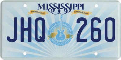 MS license plate JHQ260