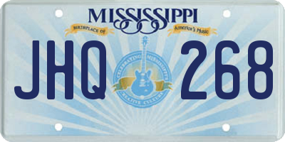 MS license plate JHQ268