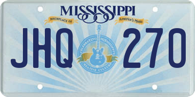 MS license plate JHQ270