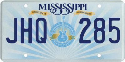 MS license plate JHQ285