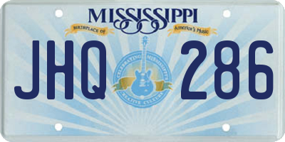 MS license plate JHQ286